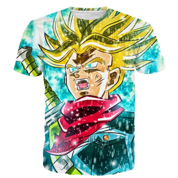 DBZ Trunks Super Saiyan Powerful Battle Ultimate Transformation Design T-Shirt