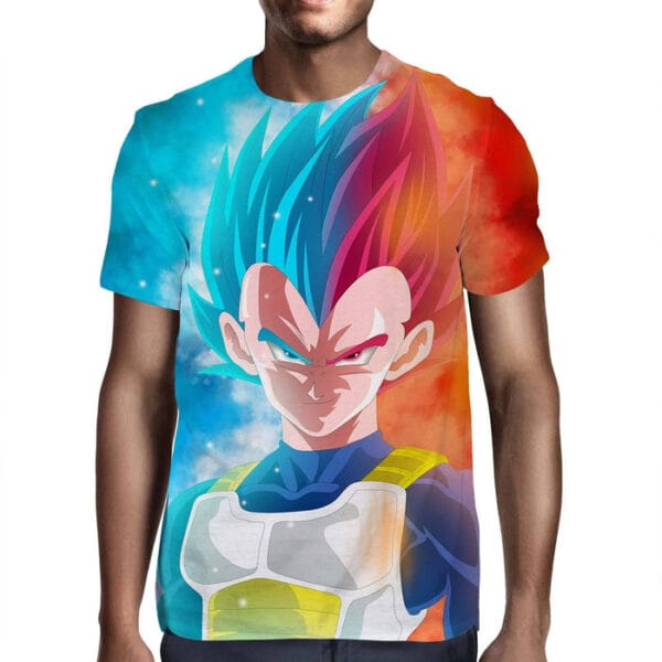 DBZ Vegeta Super Saiyan God Blue SSGSS Cool Portraits T-Shirt