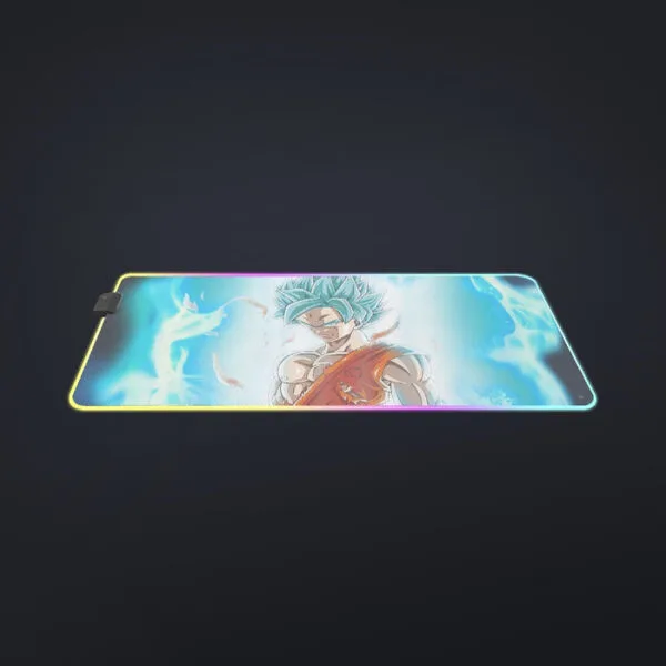 Dragon Ball Serious Super Saiyan Goku 2 Blue Epic Aura cool LED Mouse Pad