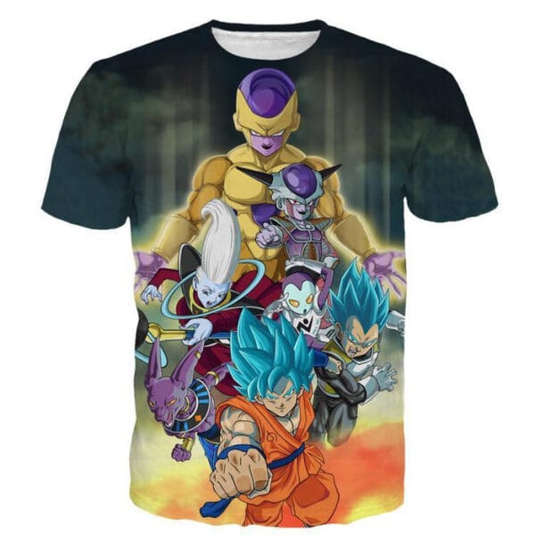 Dragon Ball Goku Vegeta Super Saiyan God Blue SSGSS Fight Villains T-Shirt