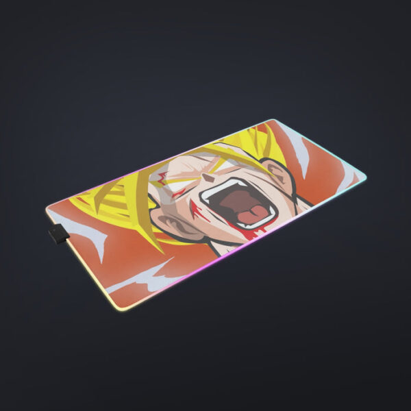 Dragon Ball Goku Super Saiyan Angry Scream Hand Drawing Design cool LED Mouse Pad