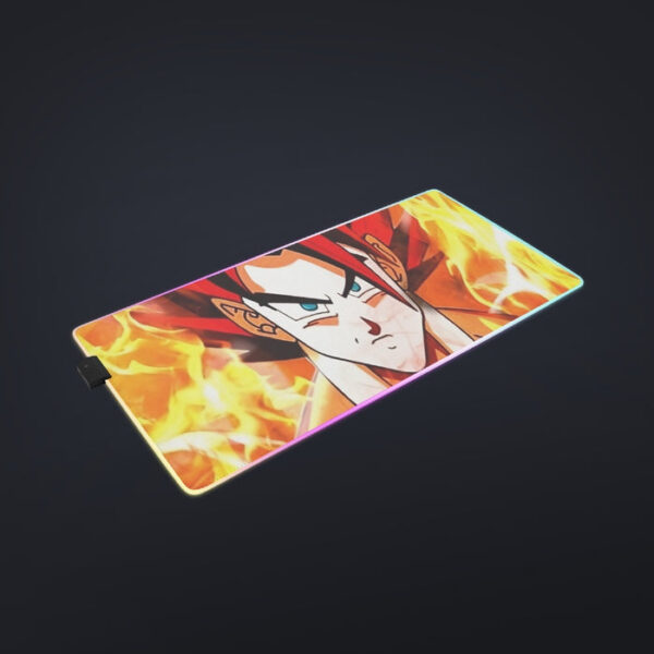 Dragon Ball Goku Super Saiyan Rose Flaming Fan Art Cool LED Mouse Pad