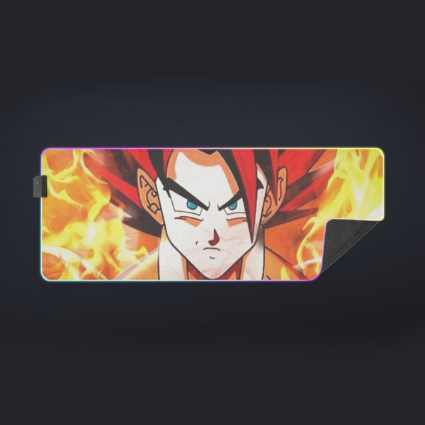 Dragon Ball Goku Super Saiyan Rose Flaming Fan Art Cool LED Mouse Pad