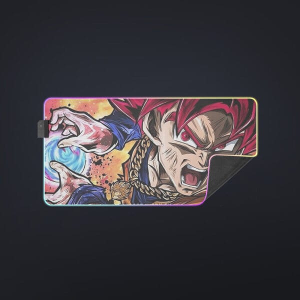 Goku Super Saiyan God cool LED Mouse Pad