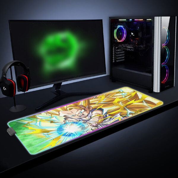 Dragon Ball Kid Goku SSJ3 Kamehameha cool  LED Mouse Pad