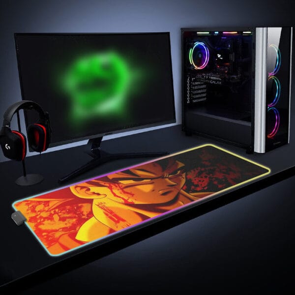 Dragon Ball Z Pissed Serious Son Goku Dope Orange cool LED Mouse Pad