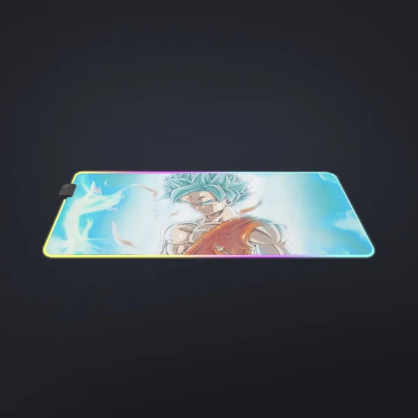 Dragon Ball Serious Super Saiyan Goku 2 Blue Epic Aura cool LED Mouse Pad