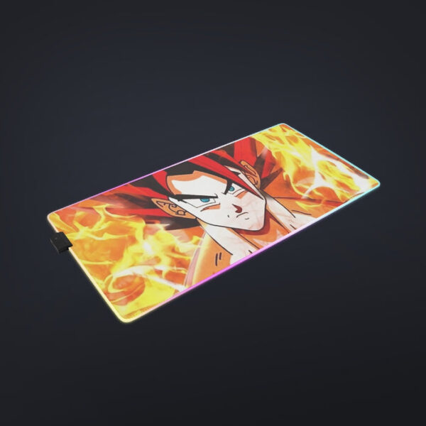 Dragon Ball Goku Super Saiyan Rose Flaming Fan Art Cool LED Mouse Pad