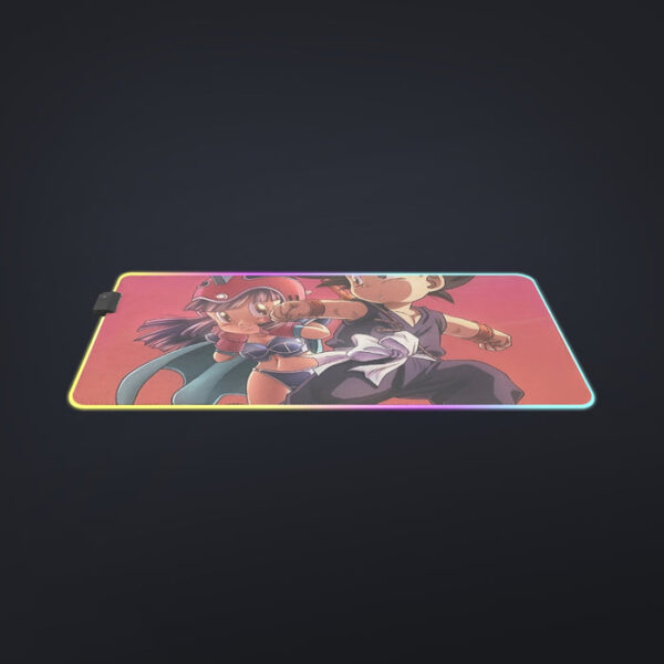 Kid Goku & Chichi Flying on Golden Cloud 3D  cool LED  Mouse Pad