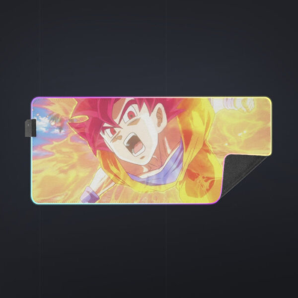 Dragon Ball Goku Super Saiyan Red God Face Portrait Print cool LED Mouse Pad