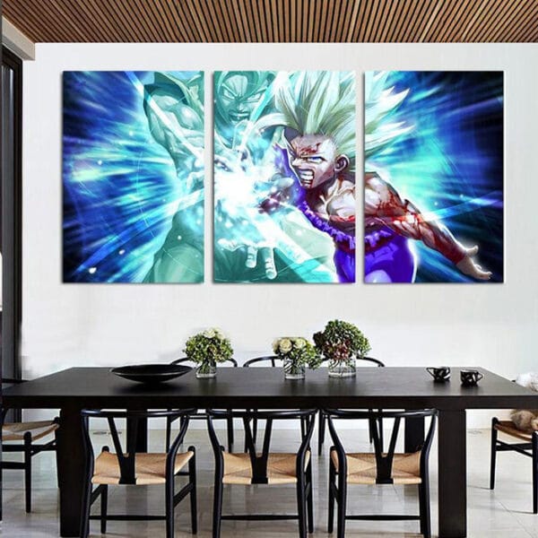 Goku And Gohan Super Saiyan Blue Kamehameha Wave 3pcs Canvas