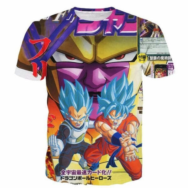Golden Frieza Super Saiyan God Goku Vegeta Blue Hair 3D T- Shirt