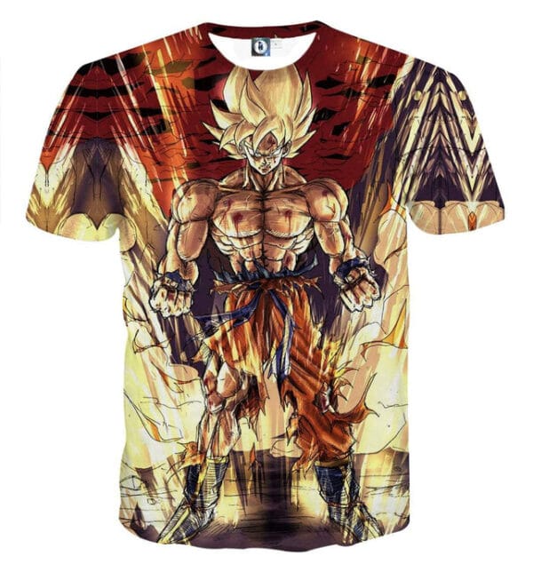 Powerful Goku Super Saiyan 2 Transformation SSJ2 T-shirt
